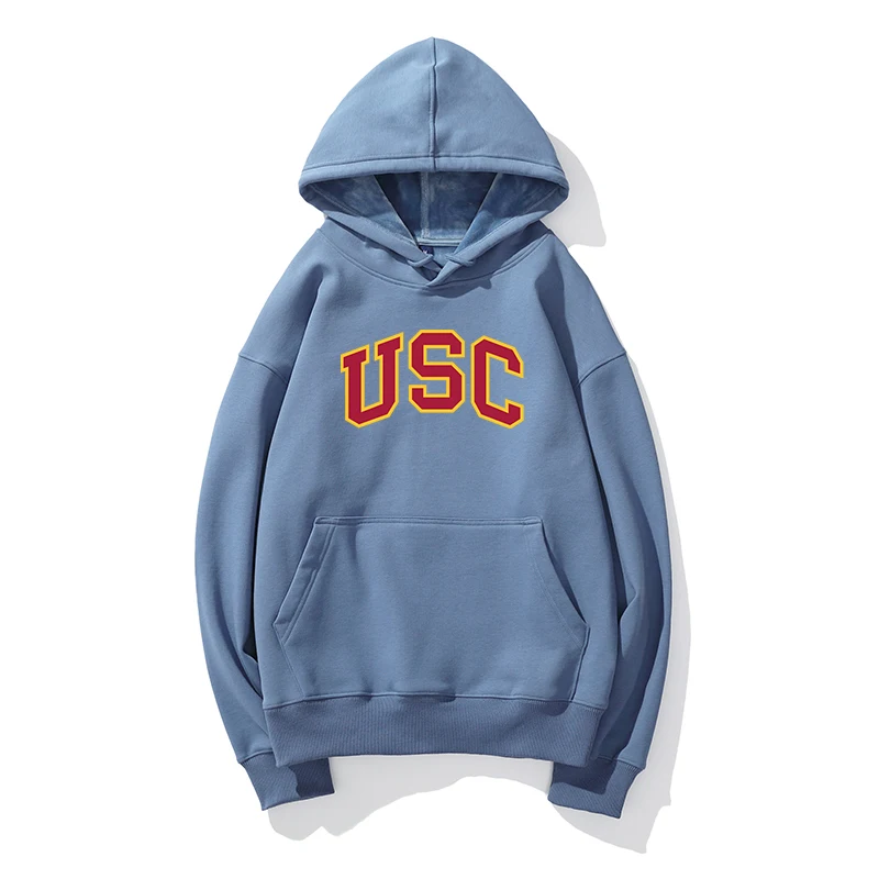 

University of Southern California (USC) Solid Hoodies Fashion Thicken Sweatshirts High Quality Trend Men Women's Sweatshirt
