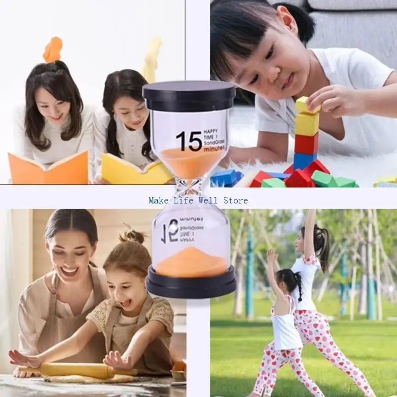  6Pcs/set 1-3-5-10-15-30-Minutes Visual Timer for Kid with Autisms Hourglass Sand Timer Birthday Gift for Kid & Adult