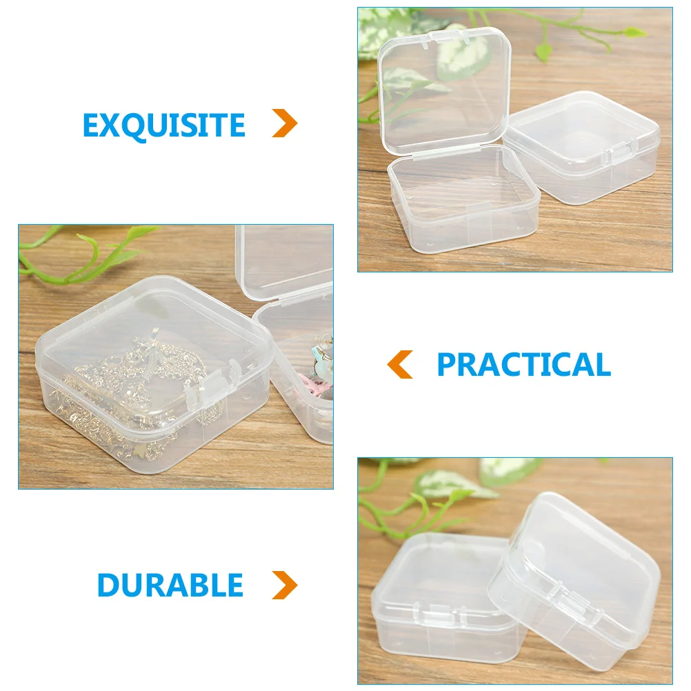 

20 Pcs Clear Storage Boxes Small Plastic Containers with Lid Desk Organizers Drawers Bead Cases Accessories Snack Holders
