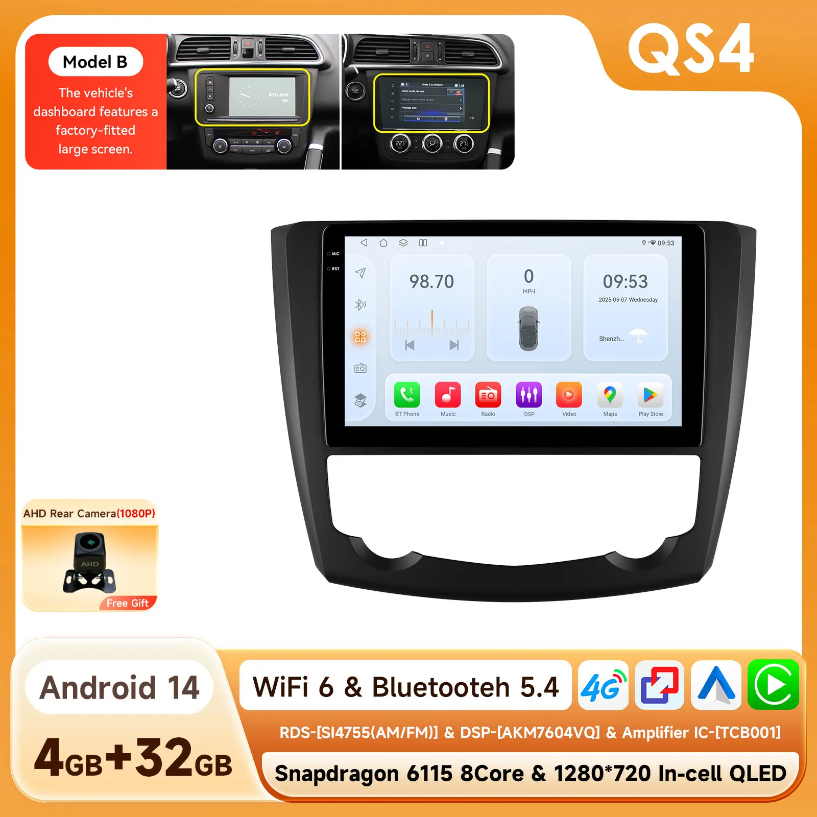 Android Auto Multimedia Speler voor Renault Kadjar 2015-2019 GPS Draadloze Carplay Intelligente Autoradio 360Cam 6115 Touchscreen