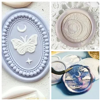 CD record fire seal seal head children&#x27;s handmade Diy creative toy fine carving copper dream embossed fixed nebula stamp Signet toy