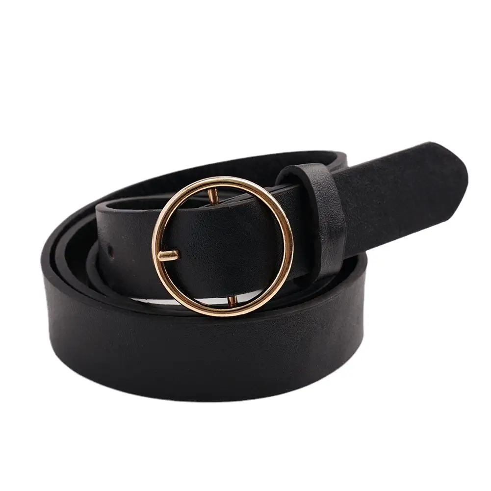2023 Women Belts New PU Leather Simple Metal Belt Girls Dress Jean Pants Waistband Belts for Lady Luxury Designer Brand F0Z7