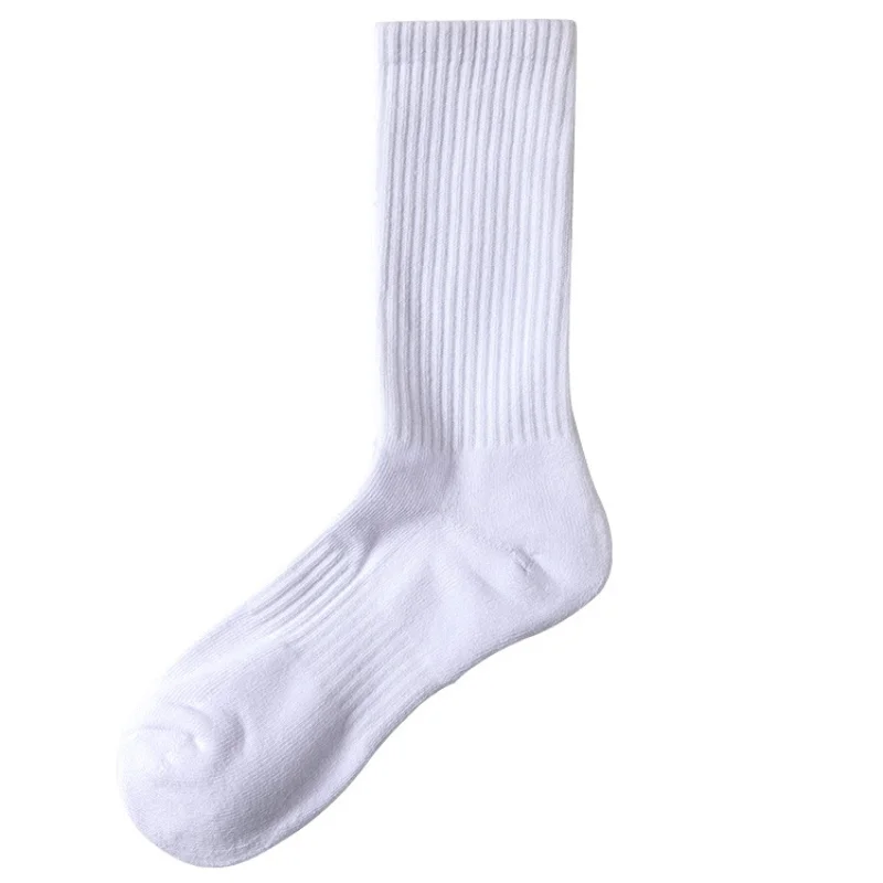 Fashion 100% Cotton High tube white black socks sports socks Towel bottom socks soft comfortable men\'s socks color socks for men