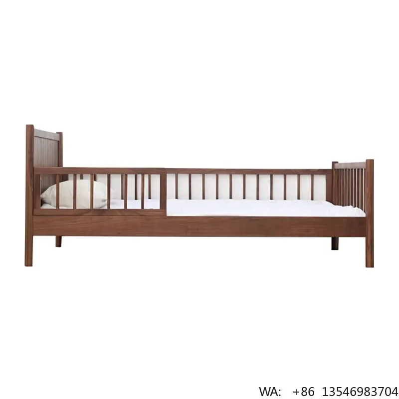 Solid Wood Kids Bed Frame Wall Bed Platforms With Safety Fence Baby Children Toddler Bedroom Furniture Sets for Kindergarten