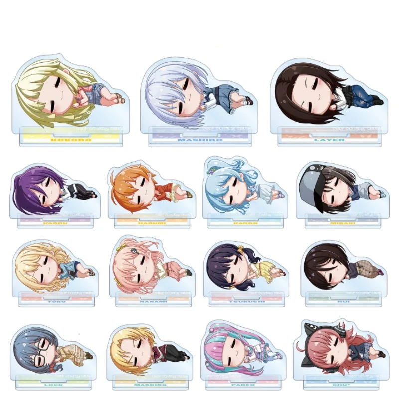 Multimedia Planning BanG Dream!  Yamabuki Saaya Q-Style Prone And Fallen Position Acrylic Stand Model Plate Keychains Desk Decor