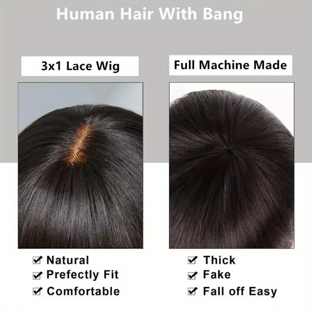 3x1 perucas de cabelo humano 250% densidade hd renda peruca sem cola com franja peruca de cabelo humano com franja para mulheres negras usar e ir