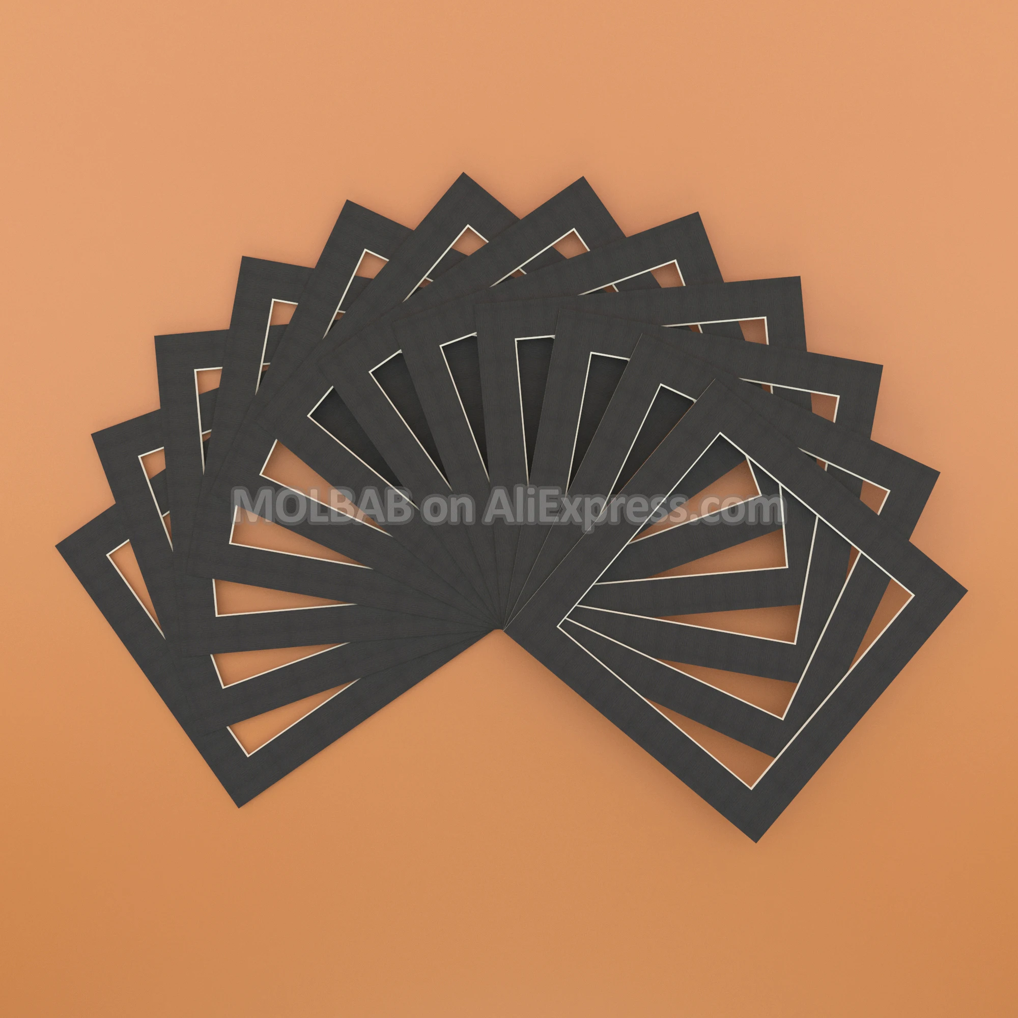 Square Photo Mats 8/10/12/14/16 Inch White/Black Textured Surface Paperboard Mounts For Picture Frame Mounting Décor 12PCS/Lot