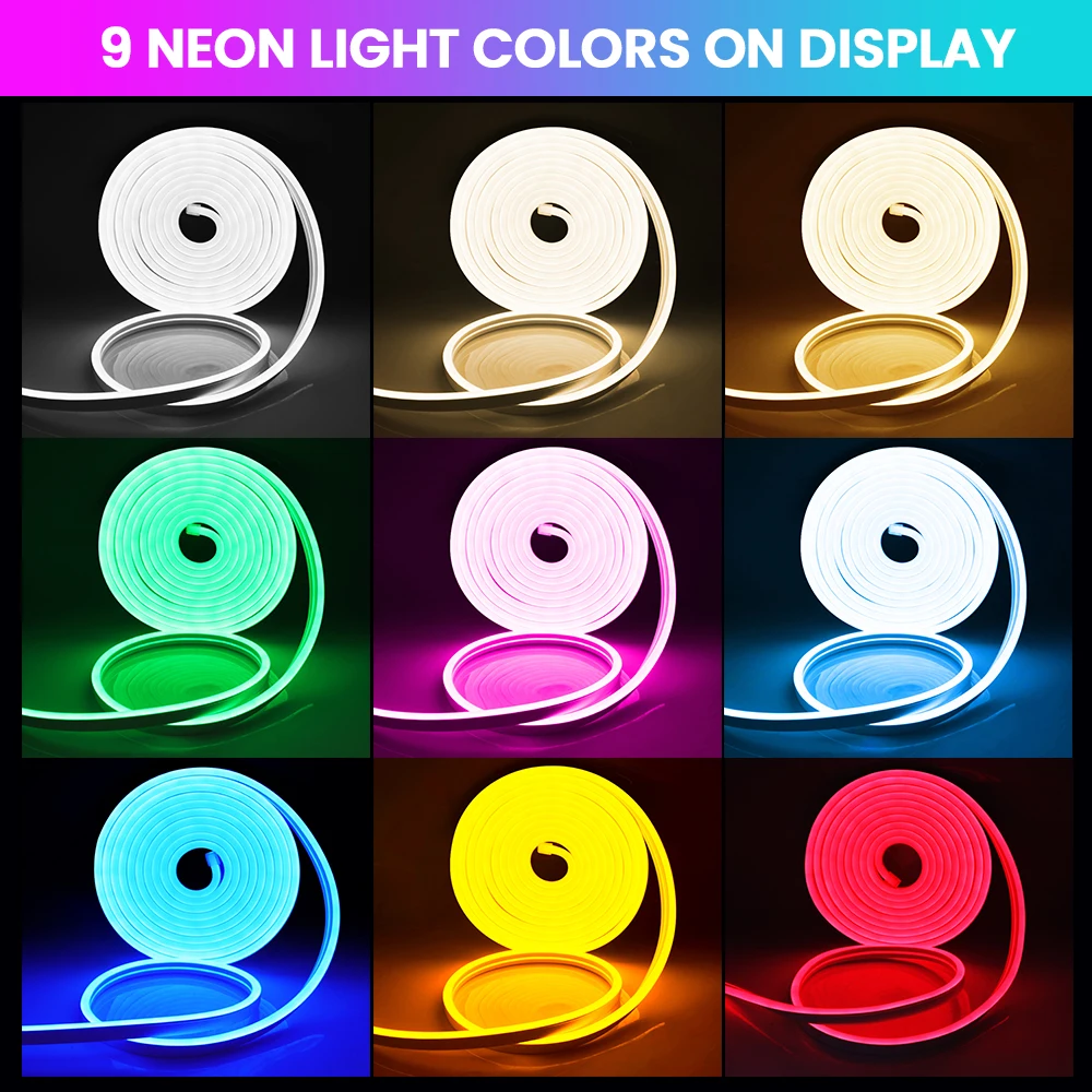 5M 50M 100M 12V Silicone Neon Led Strip Light Waterproof 6X12mm Flexible Ribbion Rope LED Strip 8 Colors For Room Car Decoration
