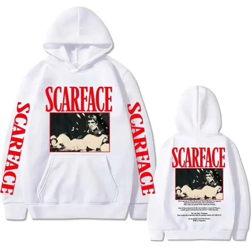 Vintage 90s Movie Scarface Tony Montana Hoodie Men Casual Vintage Pullover Man Hip Hop Hoodies Mens Fashion Oversized Sweatshirt