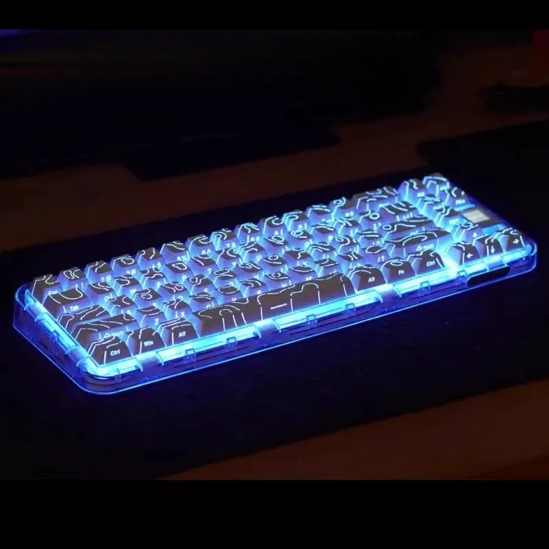 Contour 4.0 seitlich gravierte Tastenkappe PBT durchscheinend 97-Tasten-Gaming-mechanische Tastatur-Tastenkappe weiß für Magnetschalter F75 GMK87