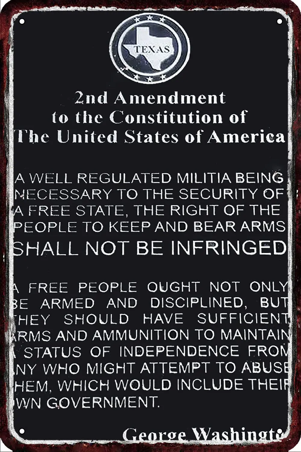 CARNIBELLE 2Nd Amendment G Vintage Metal tin Sign Wall Decor Retro Art Funny Decorations for Home Man Cave bedroom 8x12 Inch