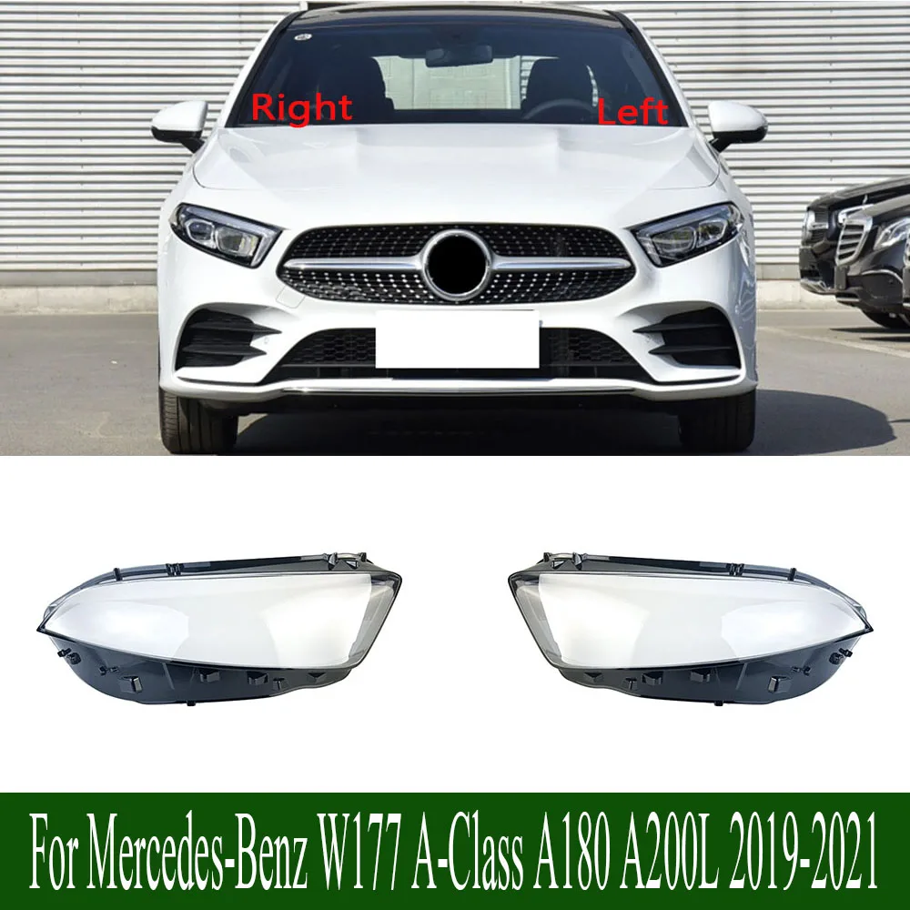 For Mercedes-Benz W177 A-Class A180 A200L 2019-2021 Front Headlamp Cover Transparent Lampshade Headlight Shell Lens Plexiglass