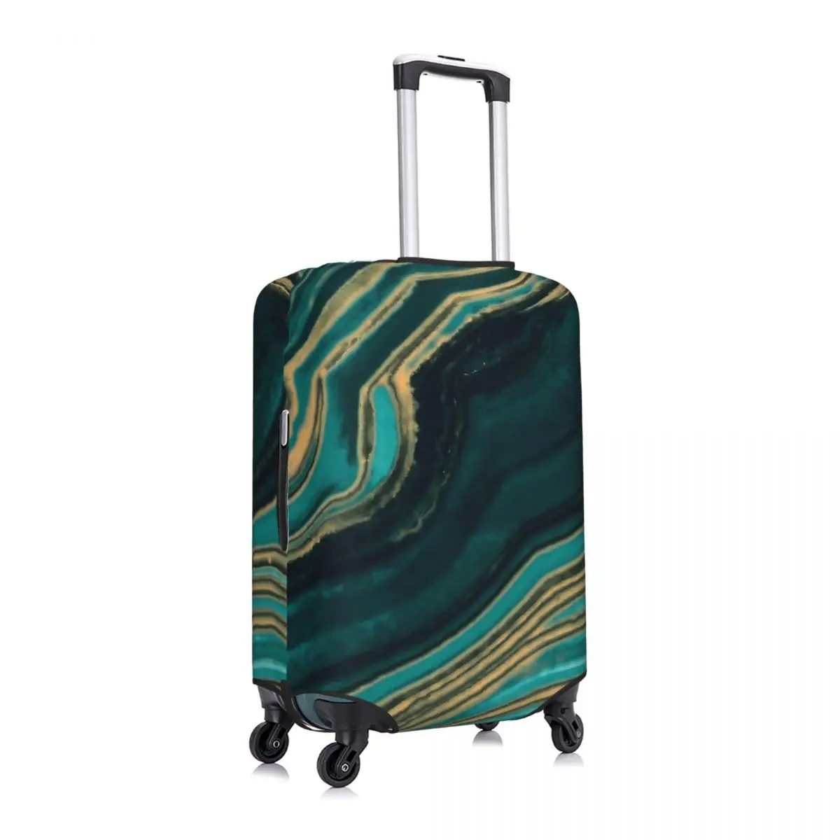 Copertura per valigia in marmo dorato Aqua e Metallic Travel Vacation Fun accessori per bagagli Protector