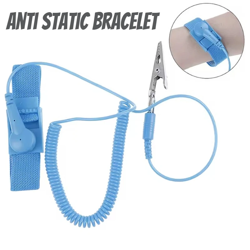 

Антистатический браслет, электростатический беспроводной беспроводной регулируемый разрядный кабель ESD, ремешок на запястье с запасным браслетом