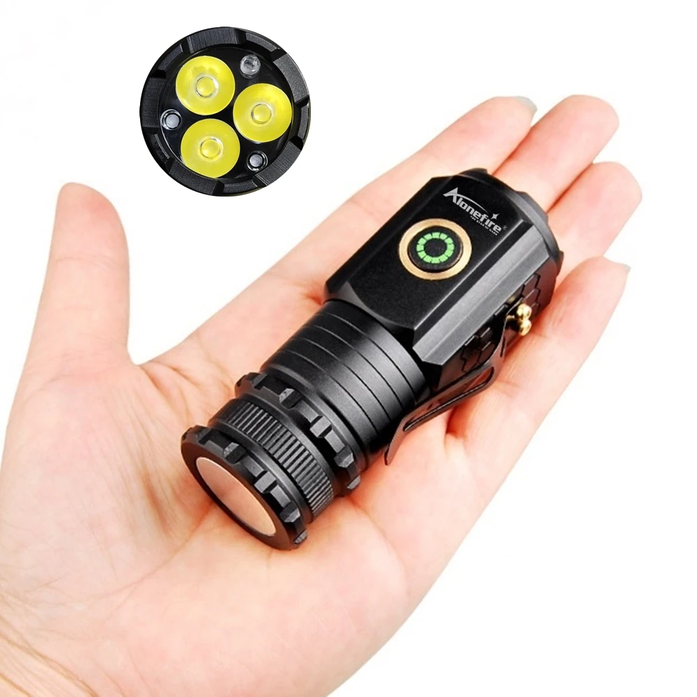 3xP35 Led High Bright Small Flashlight USB Rechargeable Portable Outdoor Hiking Camping Fishing Magnet Work Repair Light Torch