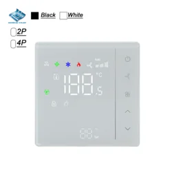 Termostato controlador de temperatura 24V 220V para aire acondicionado frío y caliente 2P/4P, interruptor de trabajo, ajuste de retroiluminación