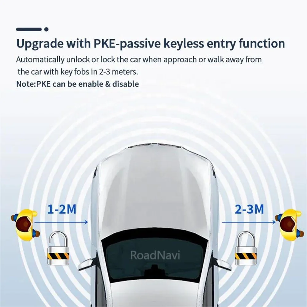 RoadNavi Push Button Starter PKE Kit Fit for Benz 2014+ FBS4 with Turn Key Start Only Passive Keyless Entry Remote Start - view 5