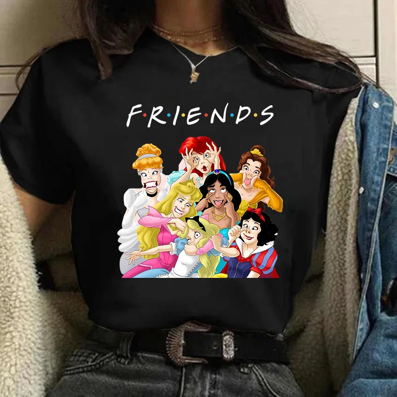 2000S Vintage Disney Princess T Shirt Women Harajuku 90s Cute T-shirt Funny Tshirt Female Clothes