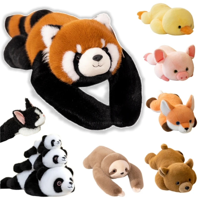 30-60cm Kawaii All Series Long Arm Stuffed Animal Plush Pillow Raccoon Sloth Dinosaur Panda Pig Bear Fox Duck Cute Gift For Baby