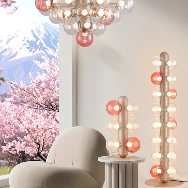 Designer Creative Bubble Ball Glass Floor Lamps Foyer Bedroom Bedsides Modern Simple High-end Fashion Clothing Store LED Lights