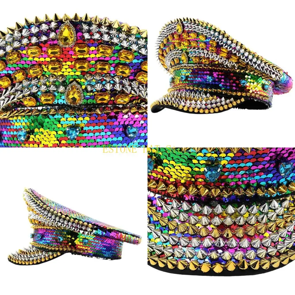 

49MF Breathable Polyester Bucket Hat With And Rhinestones Detail for Women Men