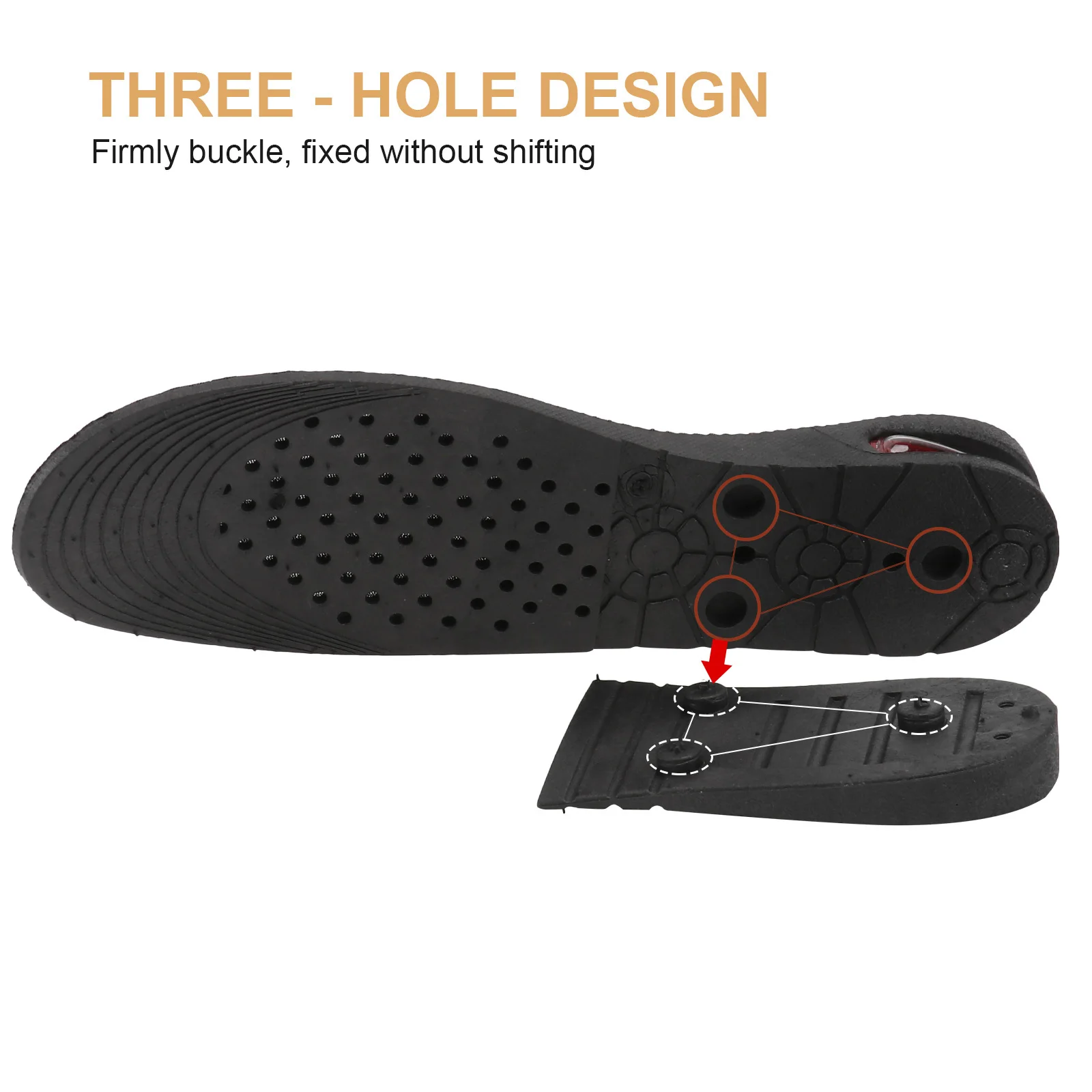 

1Pair Height Increase Insoles Multilayer Detachable Shoe Lifts Shockproof Heel Inserts Elastic Comfortable Shoe Insole