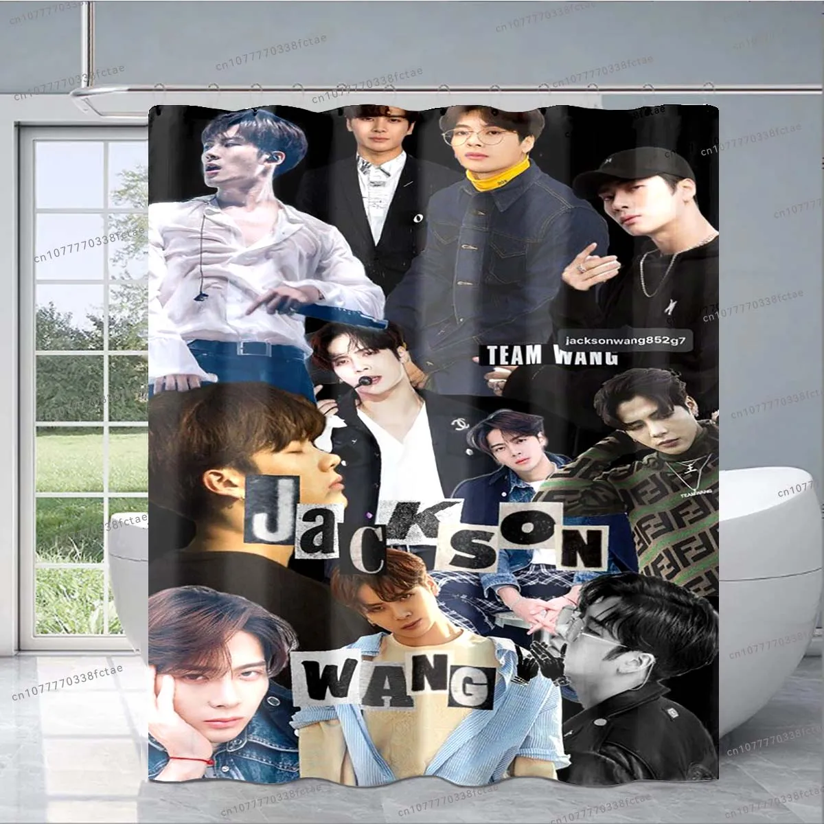 Korean Idol Men's Group G-GOT7- Jackson Wang Shower Curtain Star Sexy Poster Shower Curtain Bathroom Decoration Shower Curtain