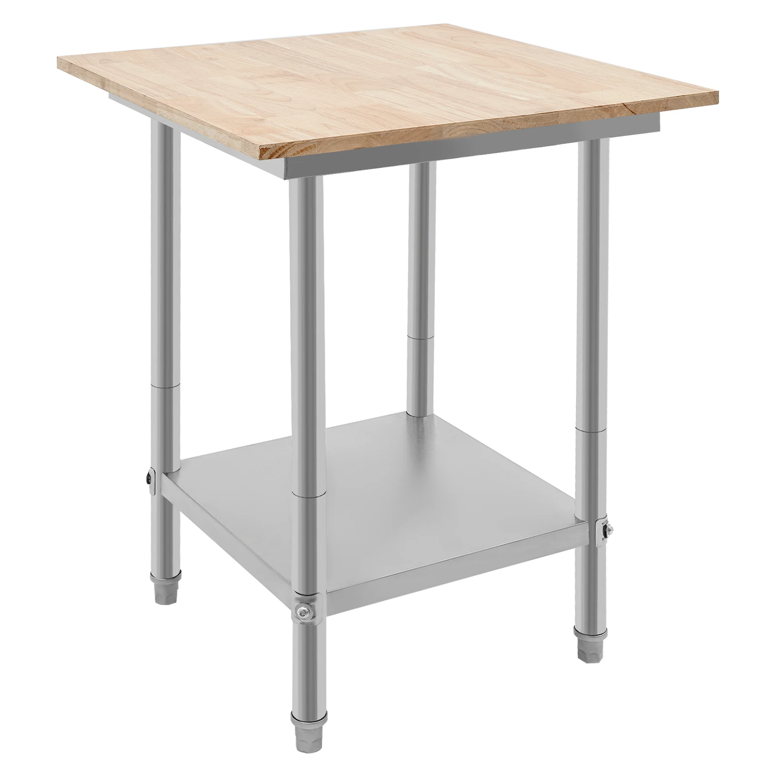 Commercial Work Bench Wood Top Work Table Butcher Block Wooden Workbench for Restaurant Kitchen Garage