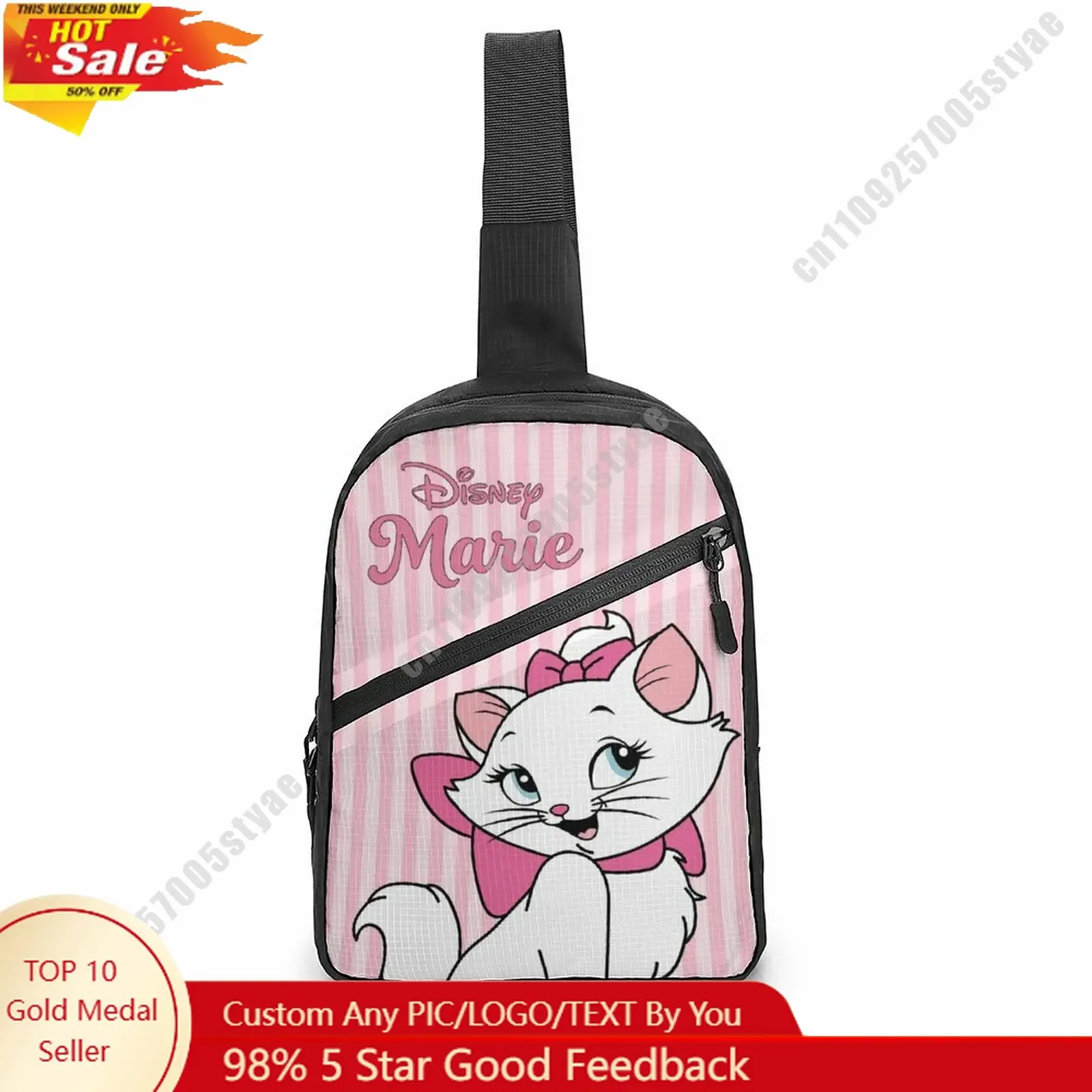 

Marie Chest Bag Disney Customized Personalized Photos Text Logo Lightweight Travel Sling Waterproof Shoulder Bag