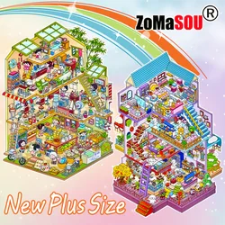 Plus Size Cartoon Childhood & Villa 2.5D Landscape Sticker Pocket DIY Cabin Scene Game Stickers Festival Gift for Kid Child