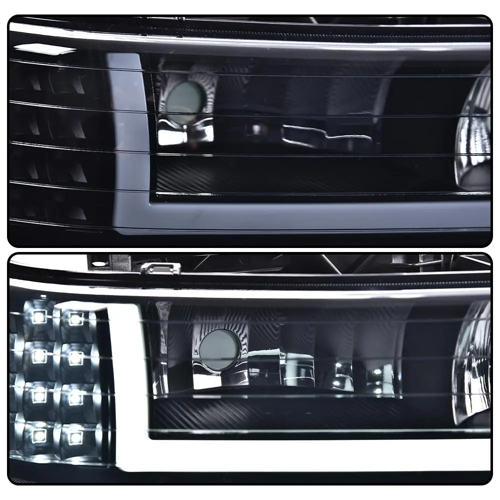 مصابيح أمامية Led Drl لسيارة تشيفي سيلفرادو 1999-2002 /Silverado 1500Hd 2500Hd 2001-2002 /Tahoe Suburban 1500 2500 00-06 يسار + يمين