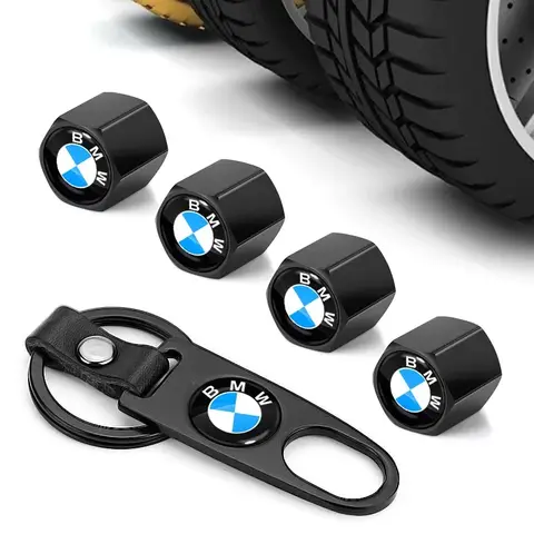 BMW E36 E46 E90 E60 E39 F30 F10 F20 E70 E53 G30 E91 악세사리용 키체인 키링 배지가 있는 자동차 휠 타이어 밸브 스템 캡