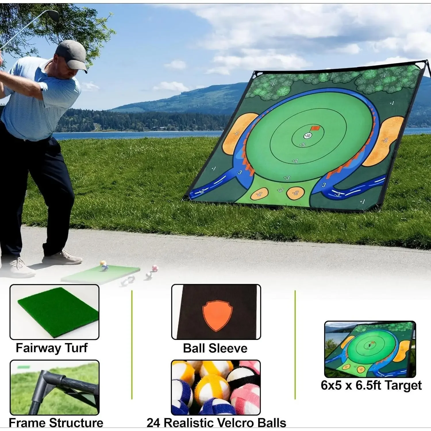 لعبة W_Chipping - لعبة الجولف المحمولة الأصلية لممارسة التقطيع للآباء والصغار لاعبي الغولف - داخلية وخارجية