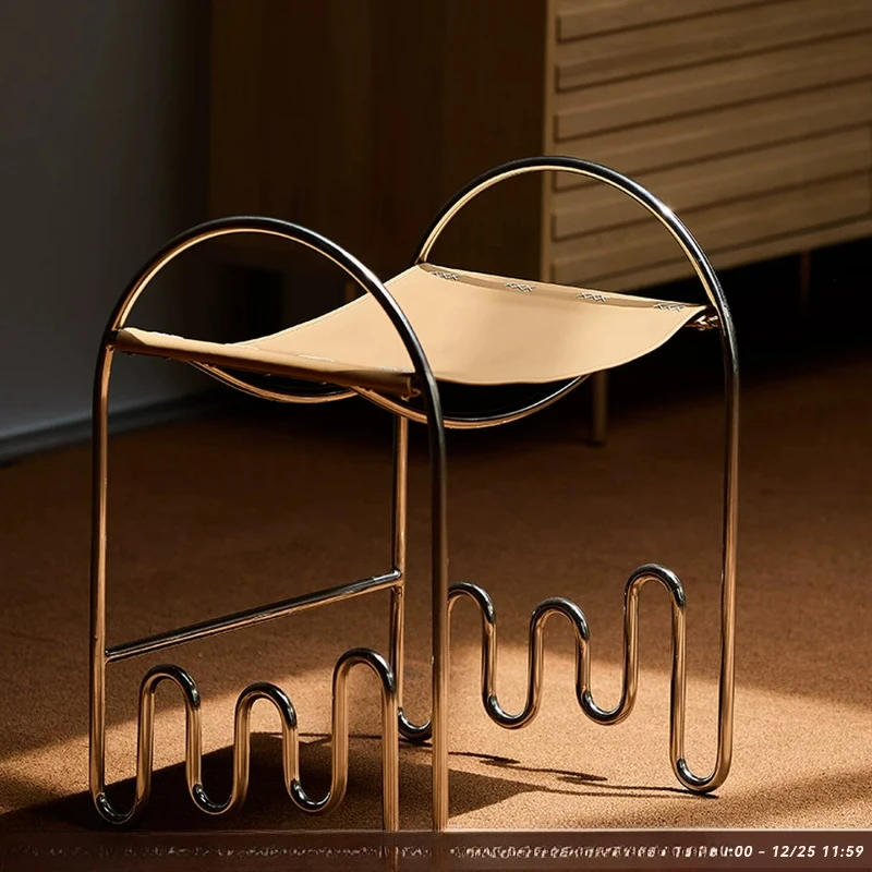 Bruce leather sofa stool, Bauhaus style bedside tables