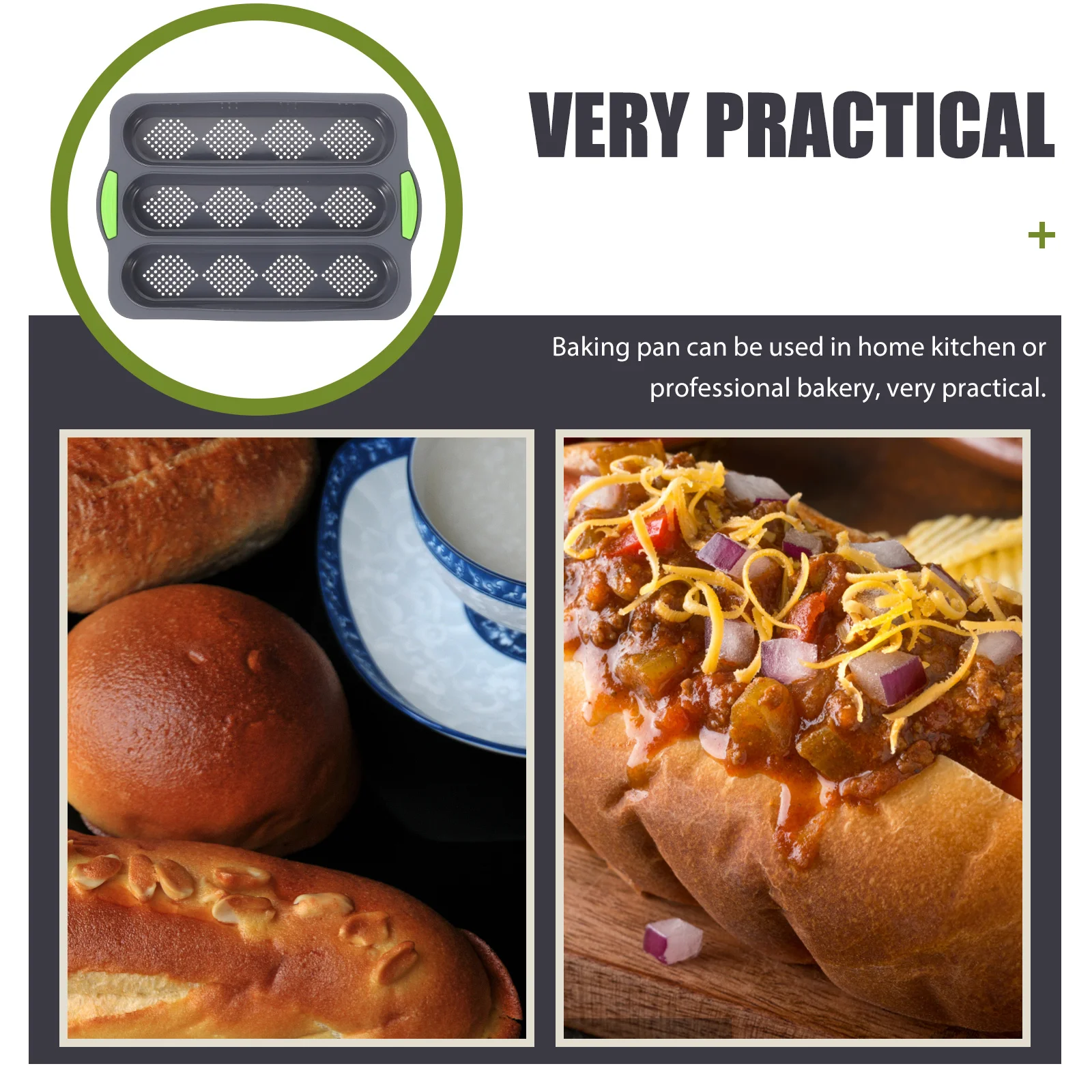 

Baking Pan Non-Stick Silicone Mold For Bread Loaf French Hot Dogs Multi-Function Kitchen Oven Use Bakery Supply