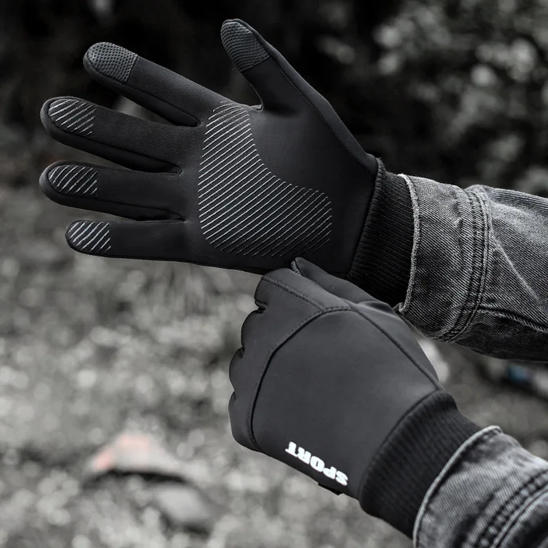 Autumn Winter Cycling Gloves Men Women Sports Fleece Warm Gloves Thick Touch Screen Ski Biker Outdoor Camping Motorcycle Gloves