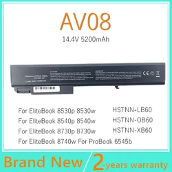 HP EliteBook 노트북 배터리, ProBook 6545B 용, 8 셀, 8530p 8530w 8540p 8540w 8730p 8730w 8740w HSTNN-LB60 OB60 XB60 KU533AA