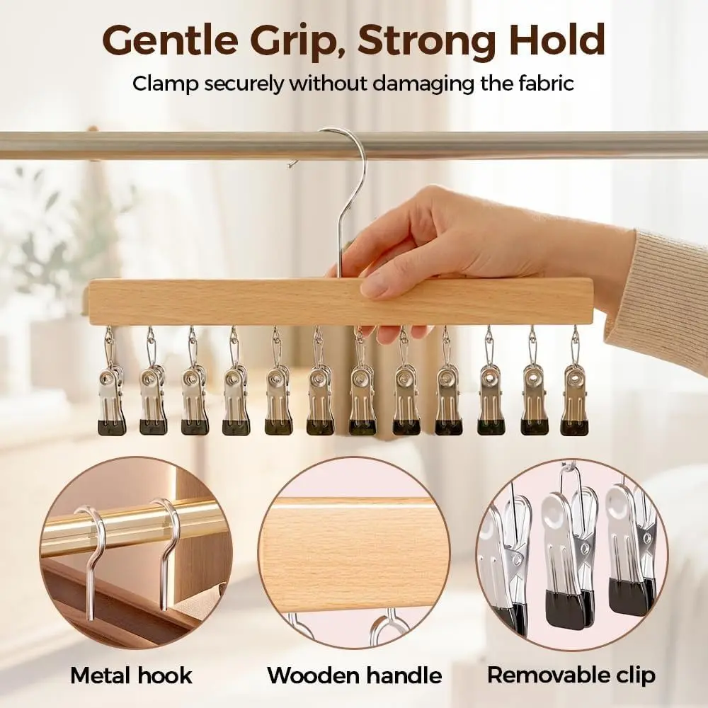with 10 Clips Closet Organizer with 12 Clips 360° Rotating Clothes Hanger Multifunctional Space Saving Legging Hangers