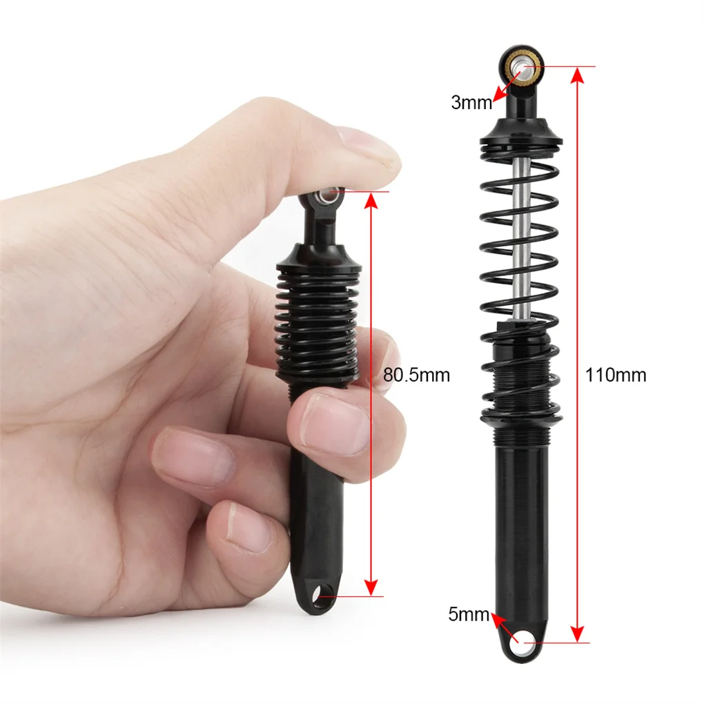 

1/10 Aluminum Alloy Smooth Front Rear Shock Absorber For Axial SCX10 90046 D90 TRX4 TF2 CC01 Capra RC Car Part
