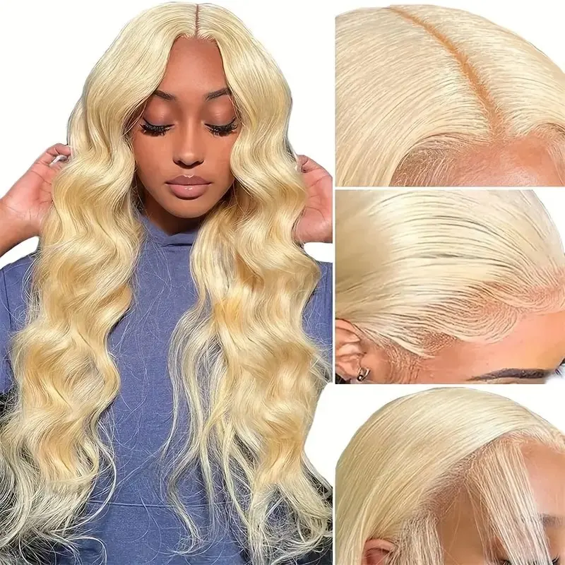 613 Blonde 13X6 HD Lace Wigs 32 Inch 13x4 Frontal 150 Density Colored Body Waves Bez kleju Dziecięce włosy dla kobiet Peruka z ludzkich włosów