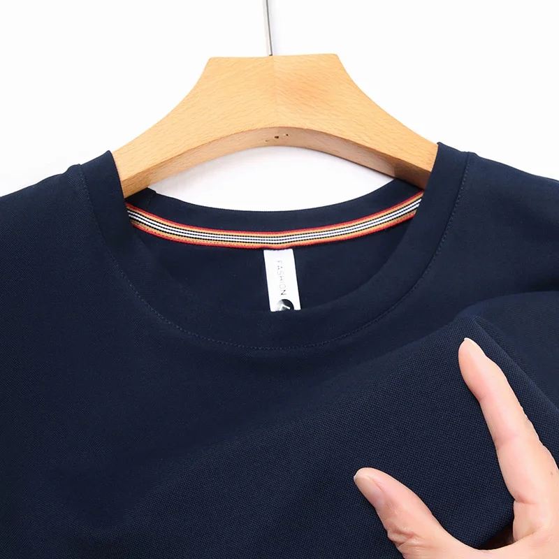 Early Spring New Men's Breathable and Comfortable Solid Color Versatile Fashion Round Neck Short Sleeve T-shirt