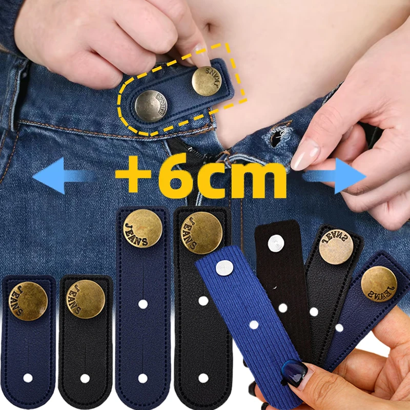 Detachable Waist Extension Buckle Reusable No Sew Adjustable Jeans Casual Pants for Men Women Black Blue Apparel Accessories