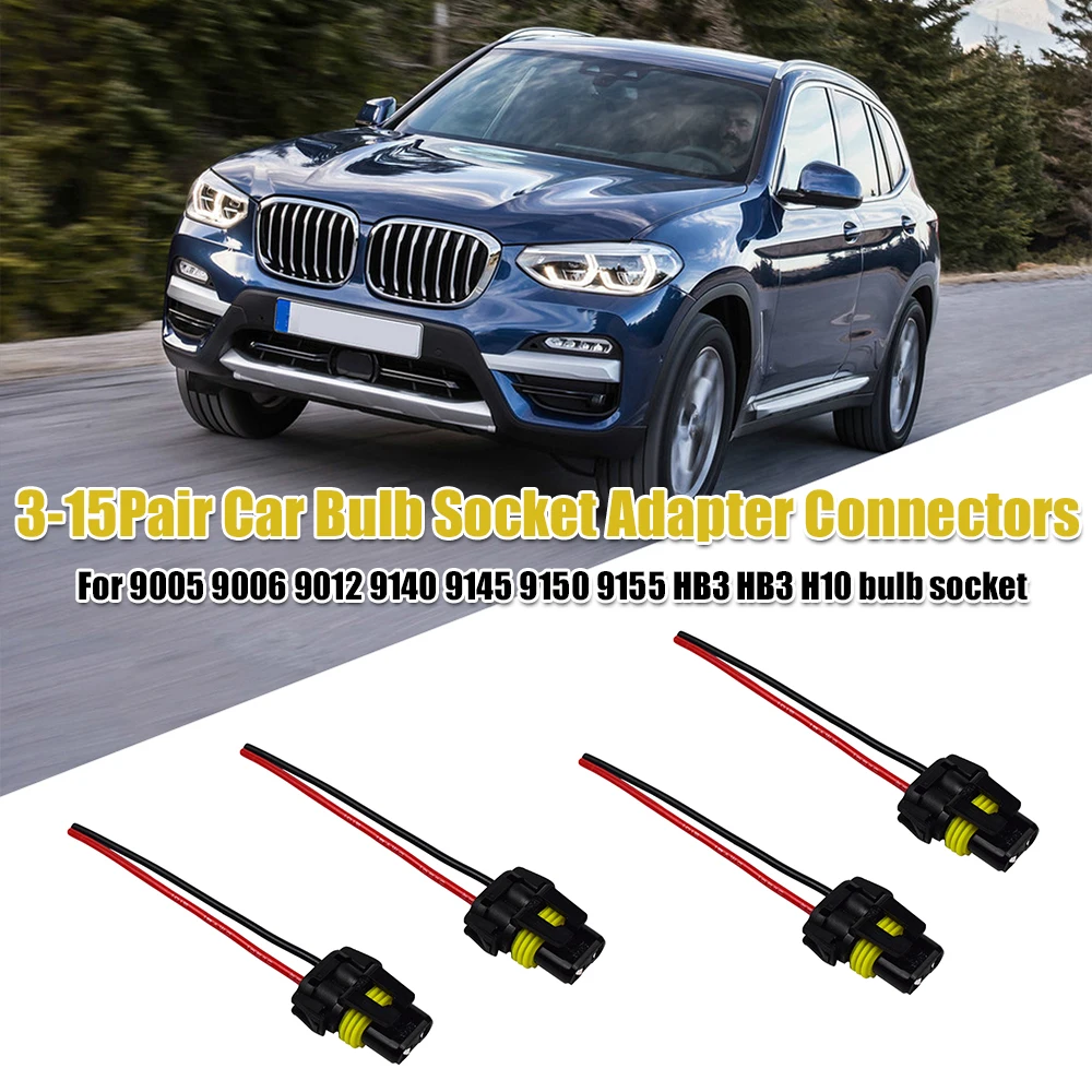 

Car Bulb Socket Adapter Connectors HB3 HB4 Socket Wiring Harness Female Connector Pig Tail for Fog Headlight