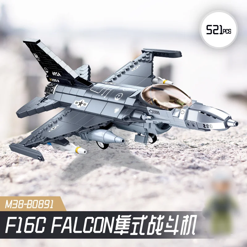 Build Your Own F-16 Fighter with Sluban's  Military Series Model Building Blocks Kit - Perfect  birthday gift