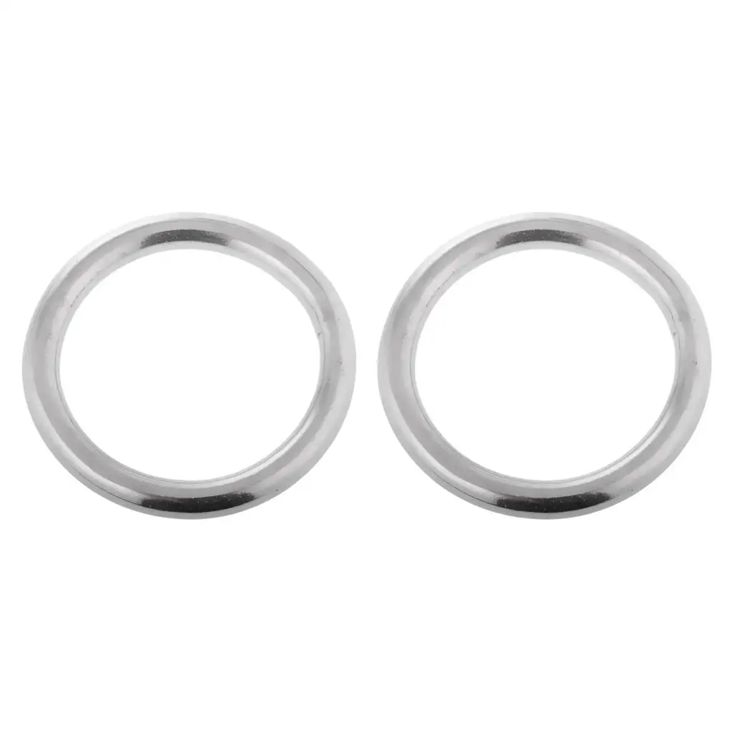 2pcs 25-60mm Dia. Smooth Welded Precision Polished 304 Stainless Steel Marine Boat Round O Ring Hammock Yoga Hanging Ring