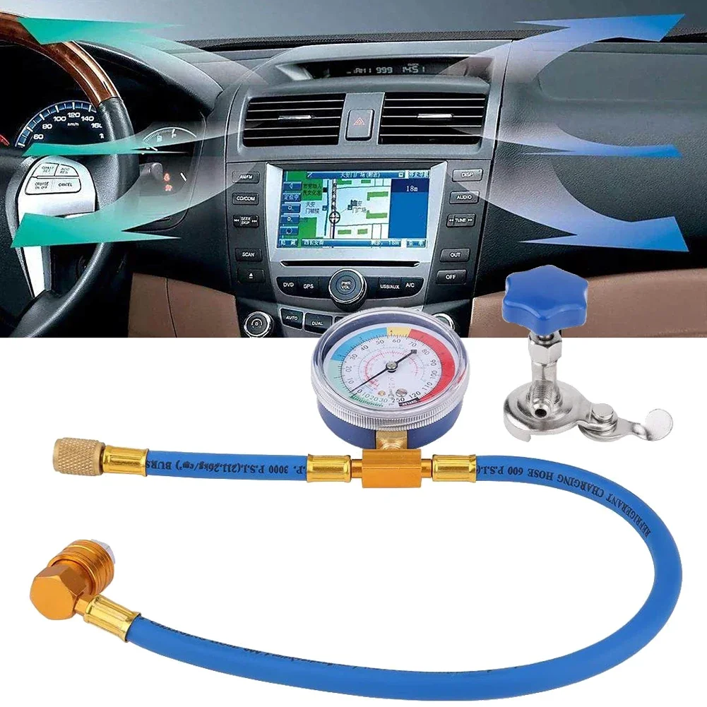 

Car Air Conditioner R134a Charging Pipe Recharge Measuring Hose Kit With Gauge Adapter A/C Tools Car Accessories