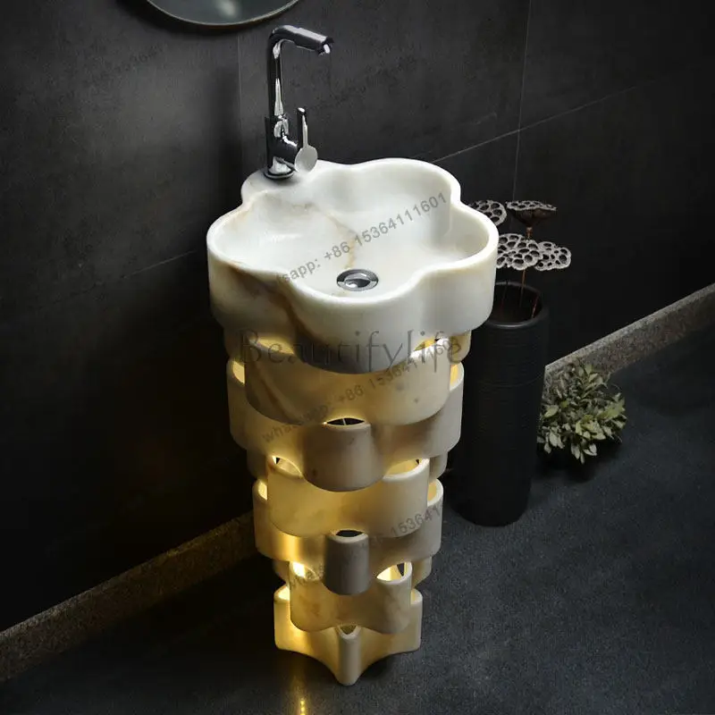 Outdoor washbasin courtyard integrated floor column washbasin