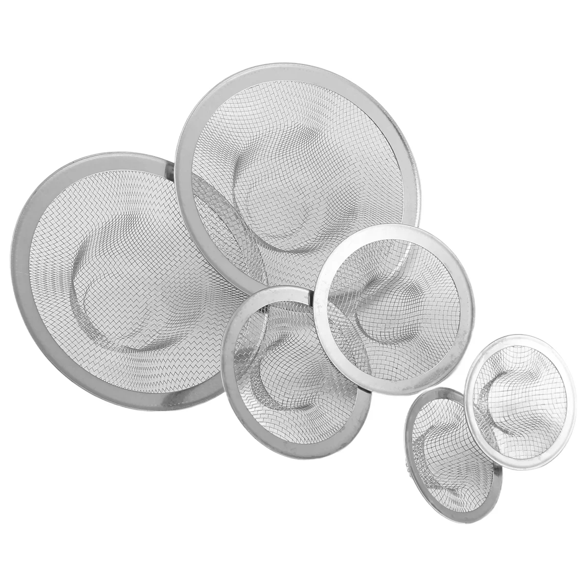 HOT 6pcs Kitchen Bathroom Sink Mesh Strainer Stainless Steel, Large Medium and Small (Pack of 6)