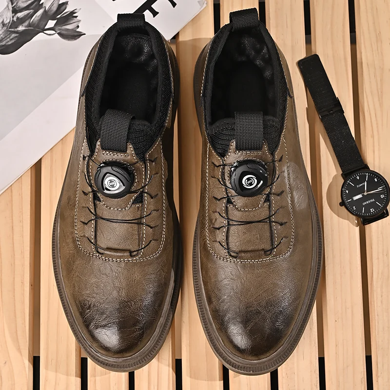 

European American Spring and Autumn Thick Soled Business Casual Shoes Non Slip Breathable Height Raising Flat Heel Fashion Shoes