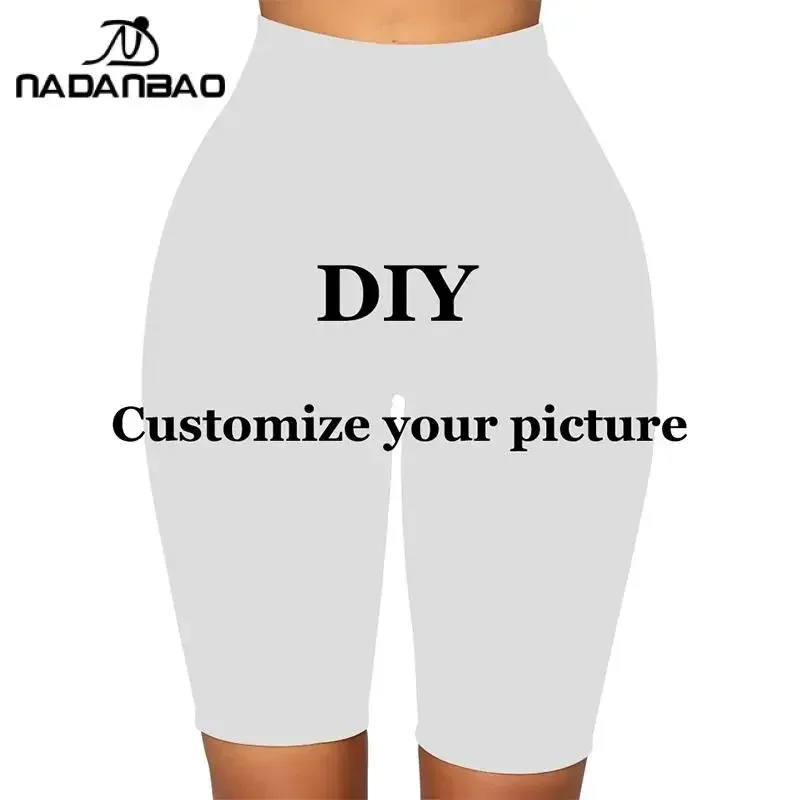NADANBAO Anpassen Leggings Sporting Fitness Leggings Frauen 3D Digitaldruck Leggings Diy Knielange Hosen